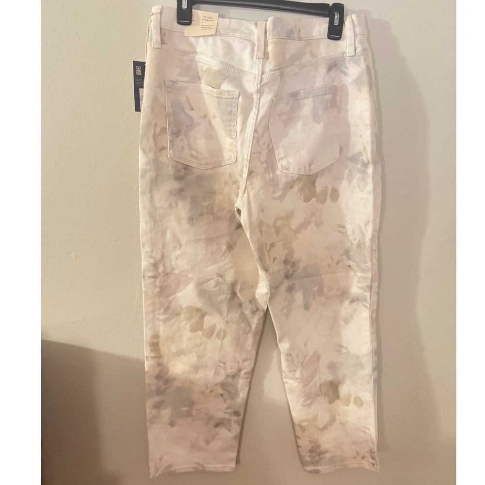 Universal Thread Vintage Straight Jeans Watercolor Cream Size 10 **See desc. ** - Picture 4 of 8